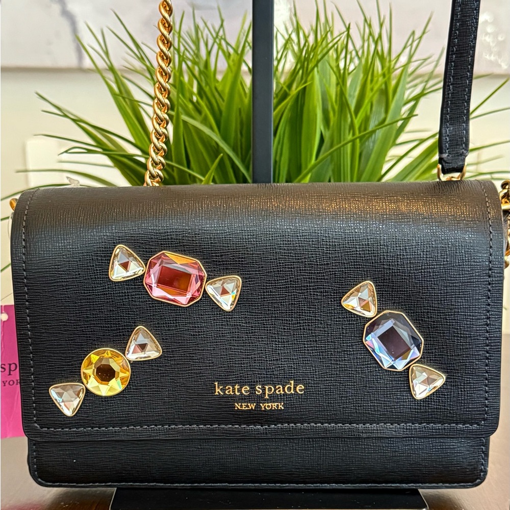 Kate Spade Gala Stone Embellished Saffiano Leather Crossbody